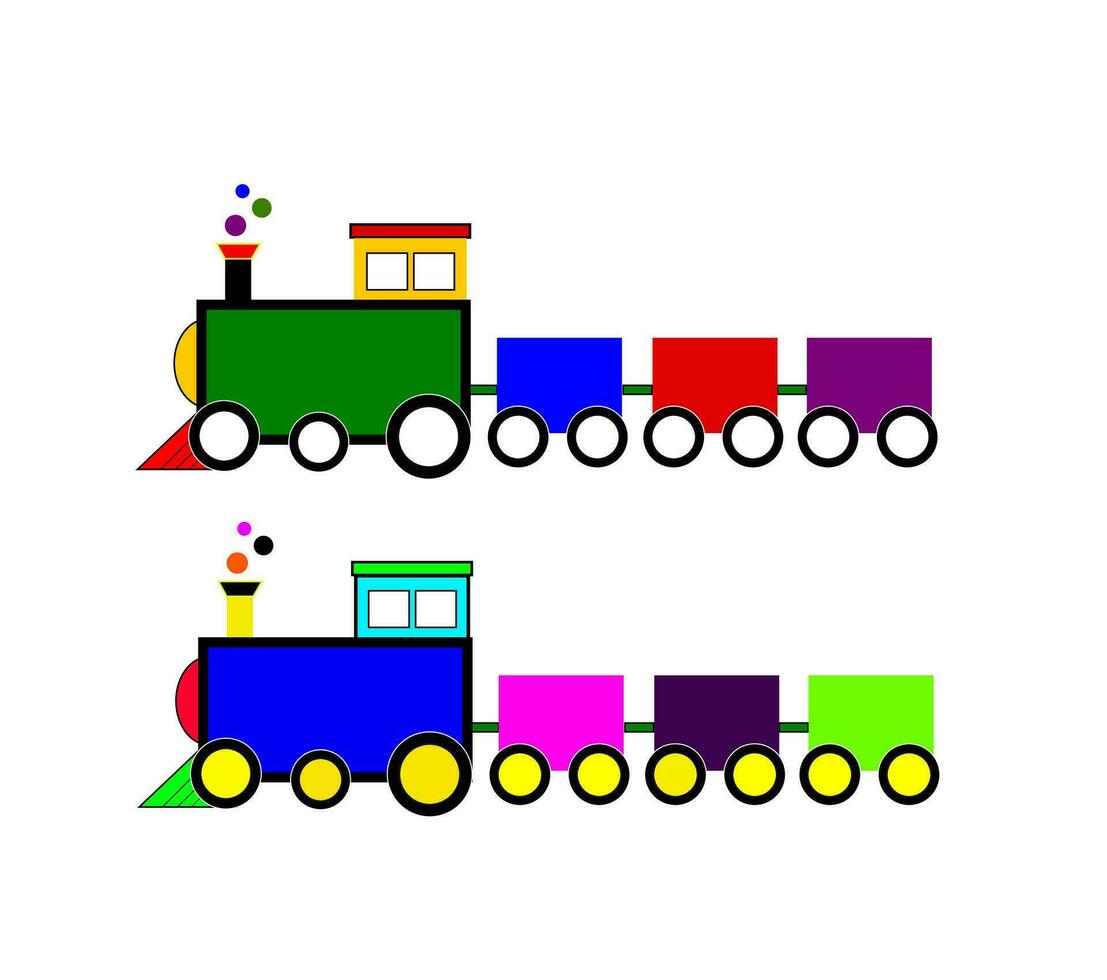 para niños constructor tren con remolques con números desde 1 a 3 el concepto de preescolar educación. aprender a contar. vector ilustración aislado en blanco antecedentes