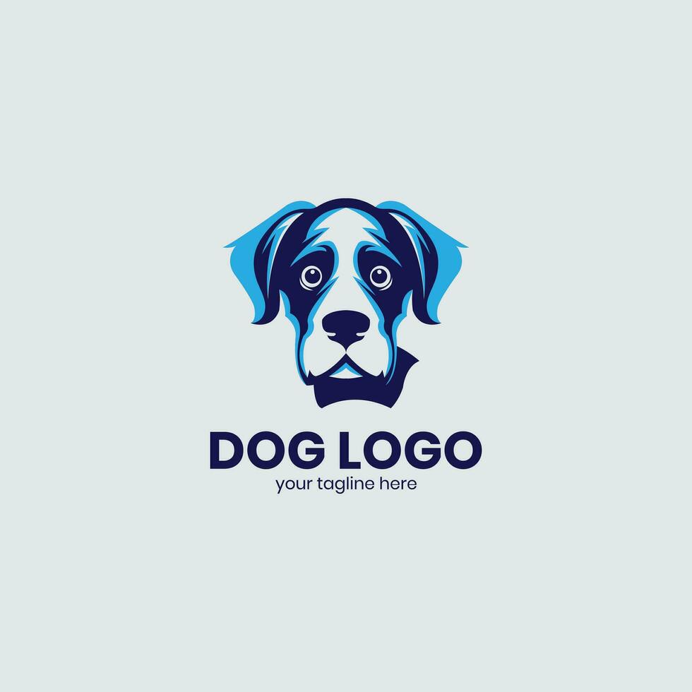 perro logo azul diseño vector valores ilustración