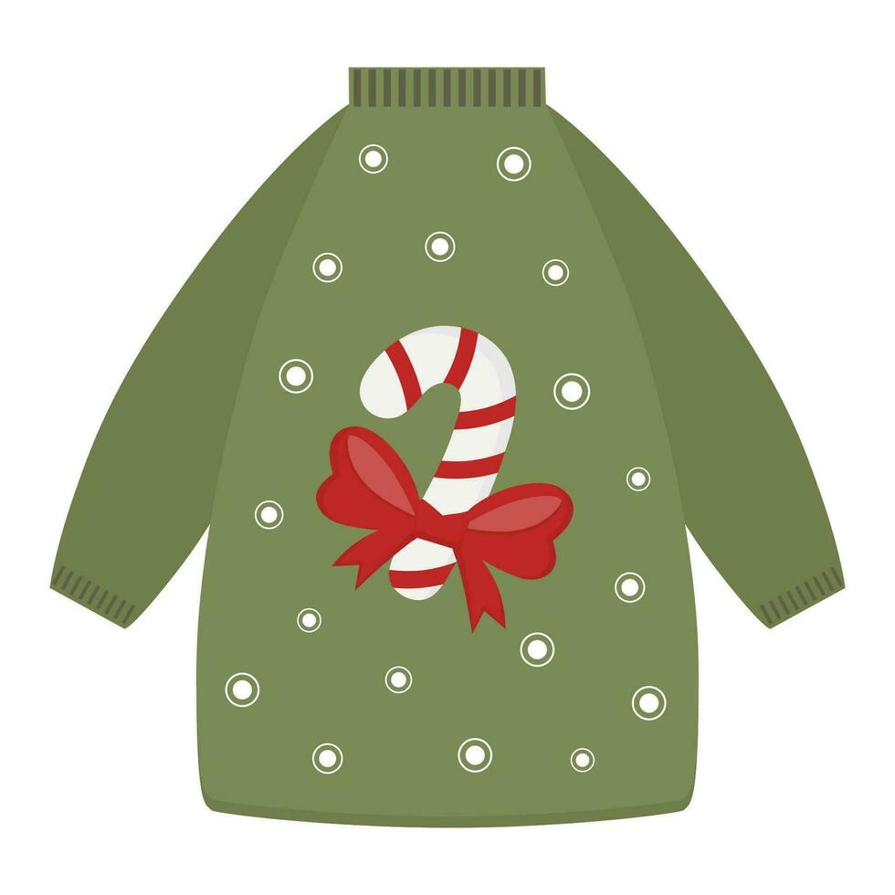 Winter clothes, Christmas sweater, pullover, jumper in cute cartoon style vector