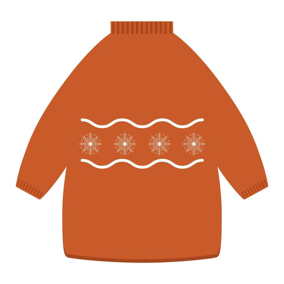 Winter clothes, Christmas sweater, pullover, jumper in cute cartoon style vector