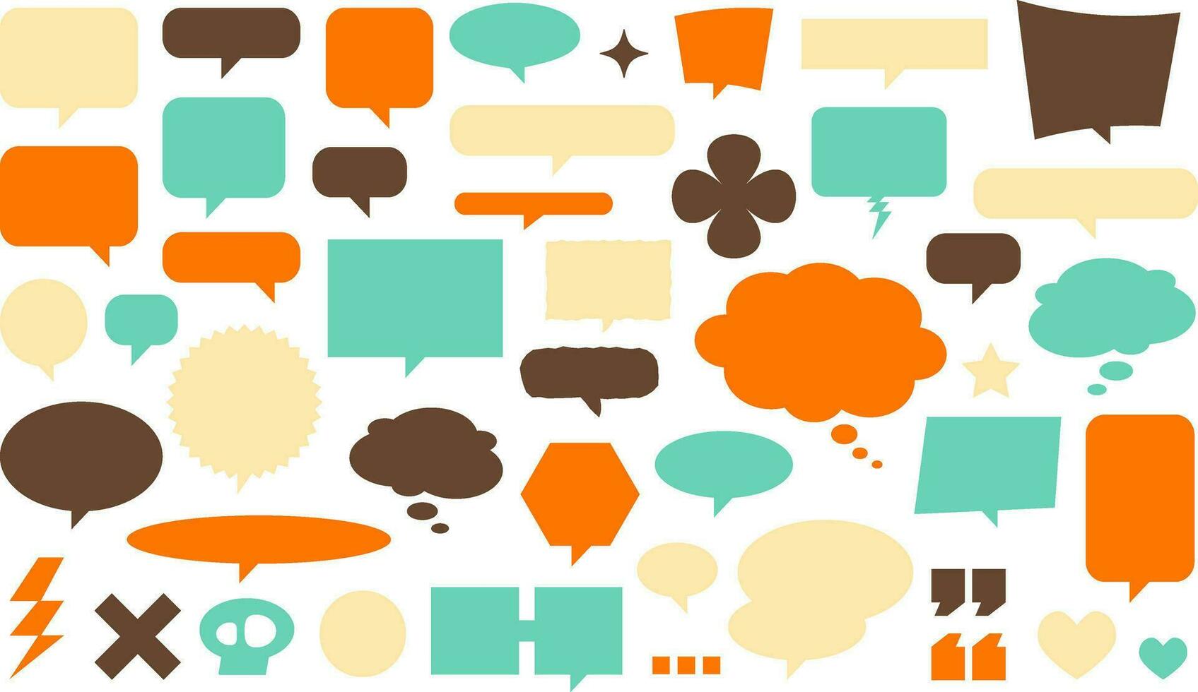 Colorful Speech Bubble Vector Icon Set