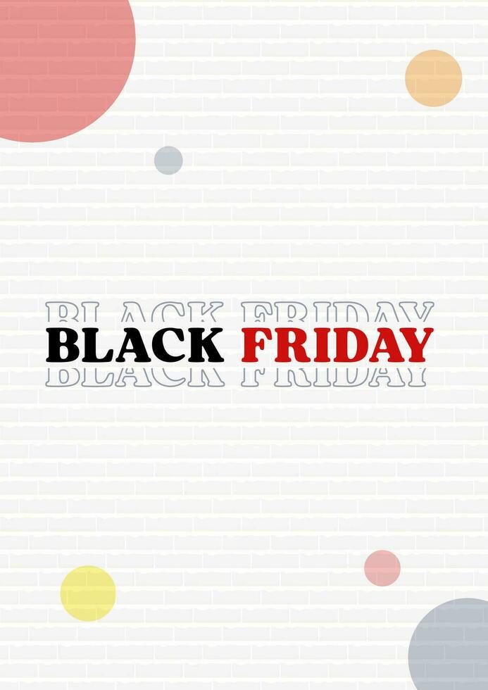 Black friday sale design. Illustration of glowing brick wall and flag ornament for promotion, advertising, banner, background vector