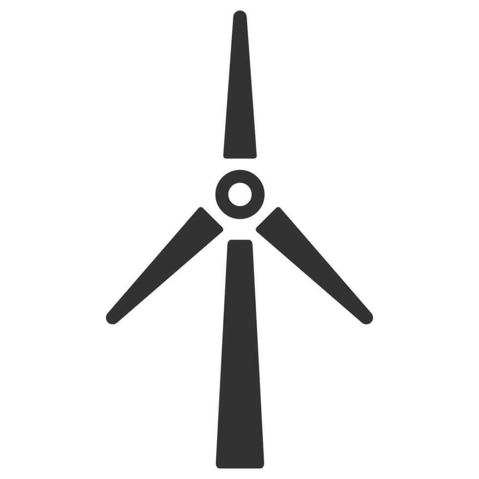 Windmill silhouette. Vector flat icon