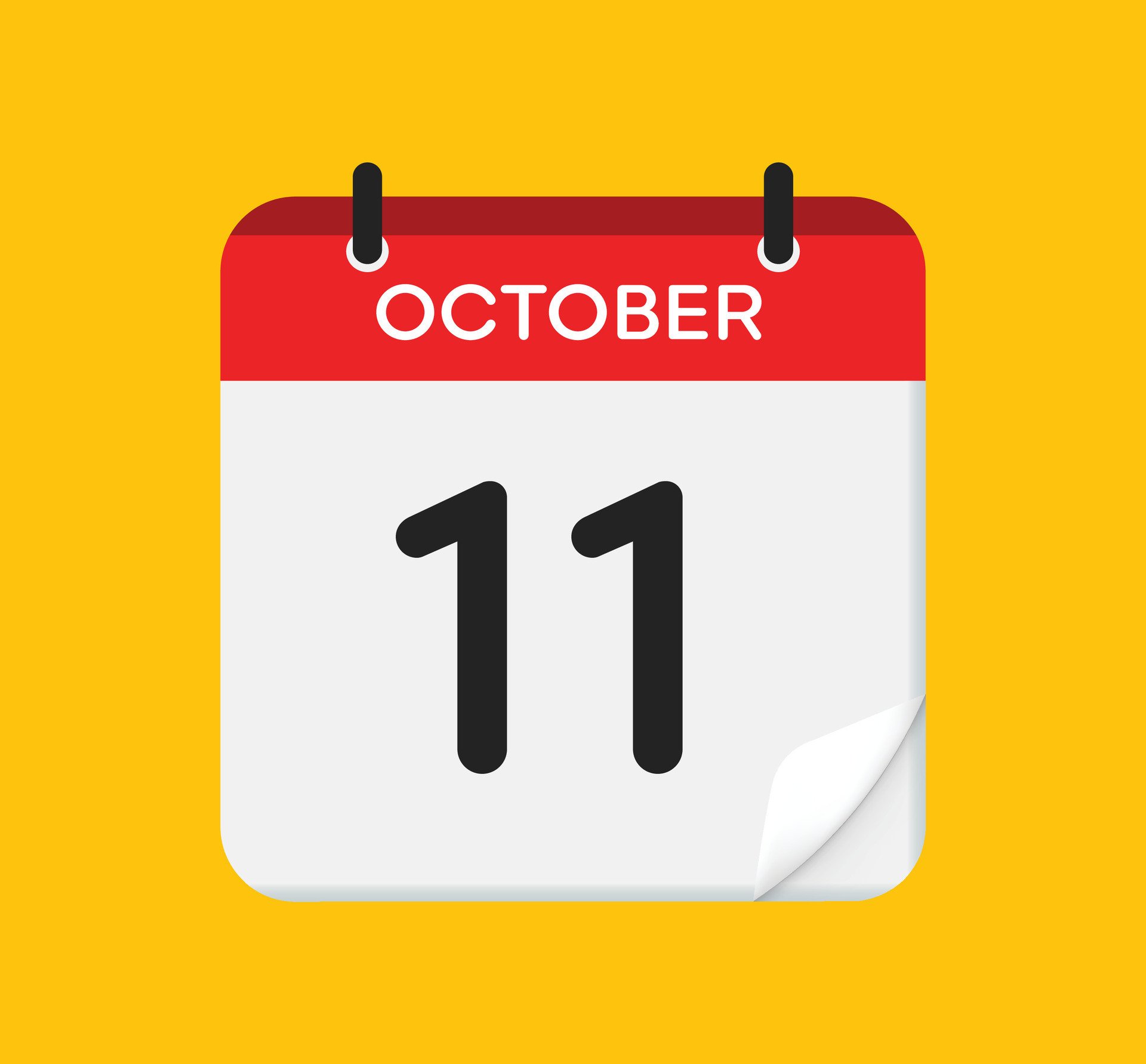 Vector calendar icon. 11 October. Day, month. Flat style. 32166003 Vector Art at Vecteezy