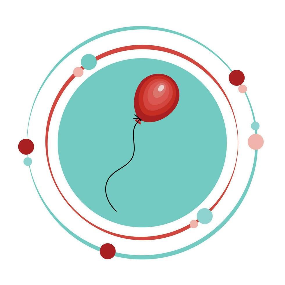 rojo globo vector ilustración gráfico icono etiqueta símbolo