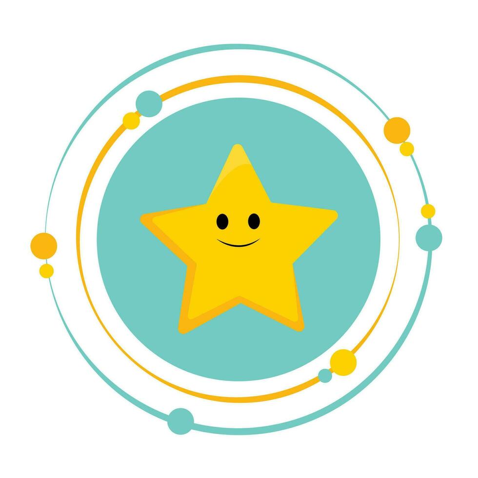 happy star icon vector