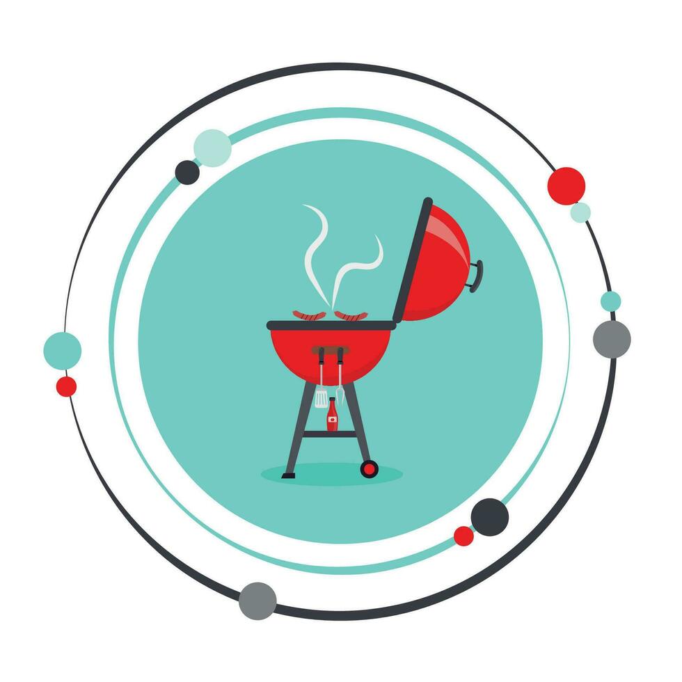 parrilla Cocinando caliente perro francos vector ilustración gráfico icono etiqueta símbolo