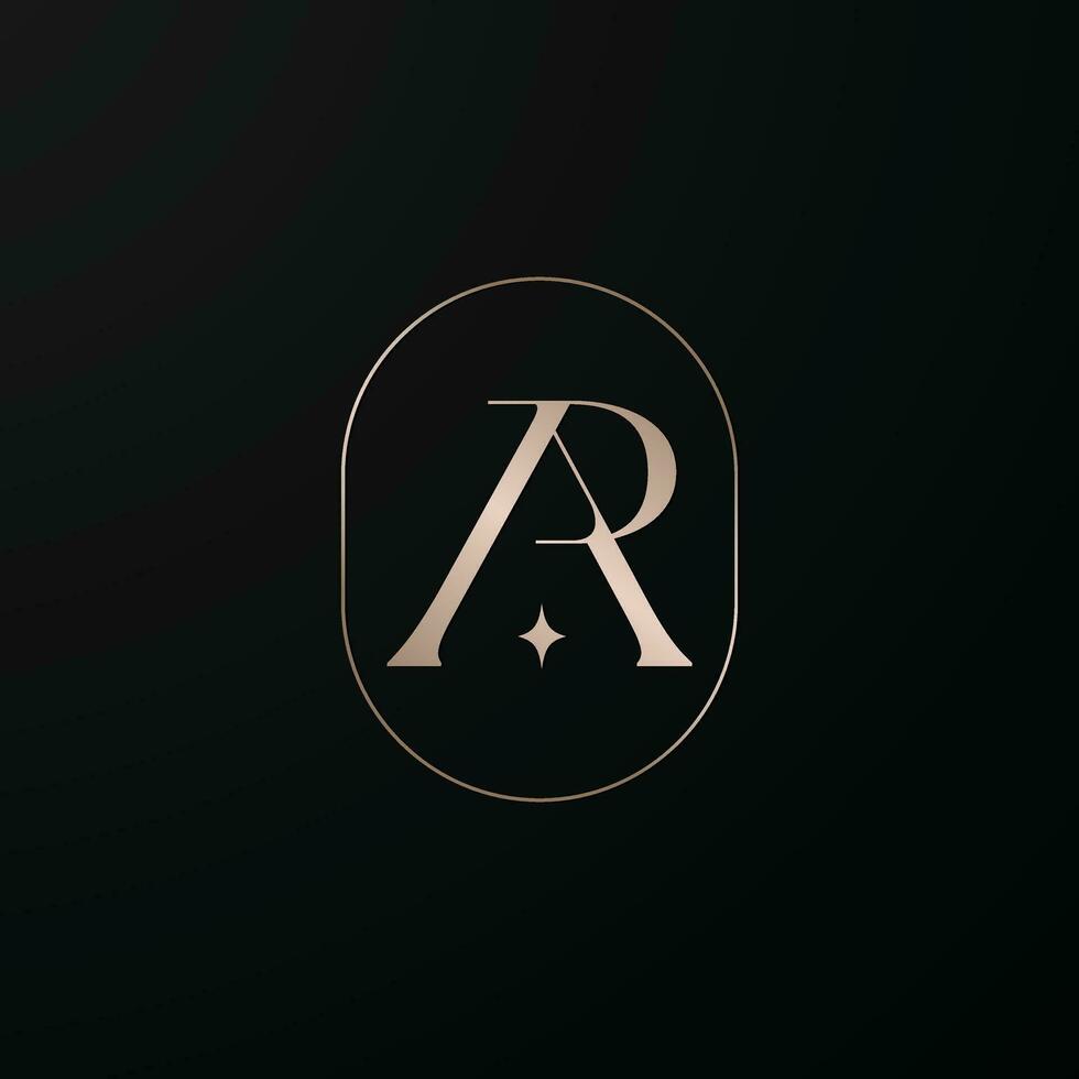 Elegant modern gold AP or AR letter logo design vector