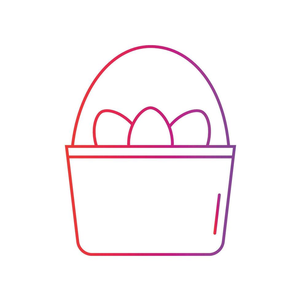 Eggs basket Icon. Eggs basket Gradient Icon Symbol Vector Illustration