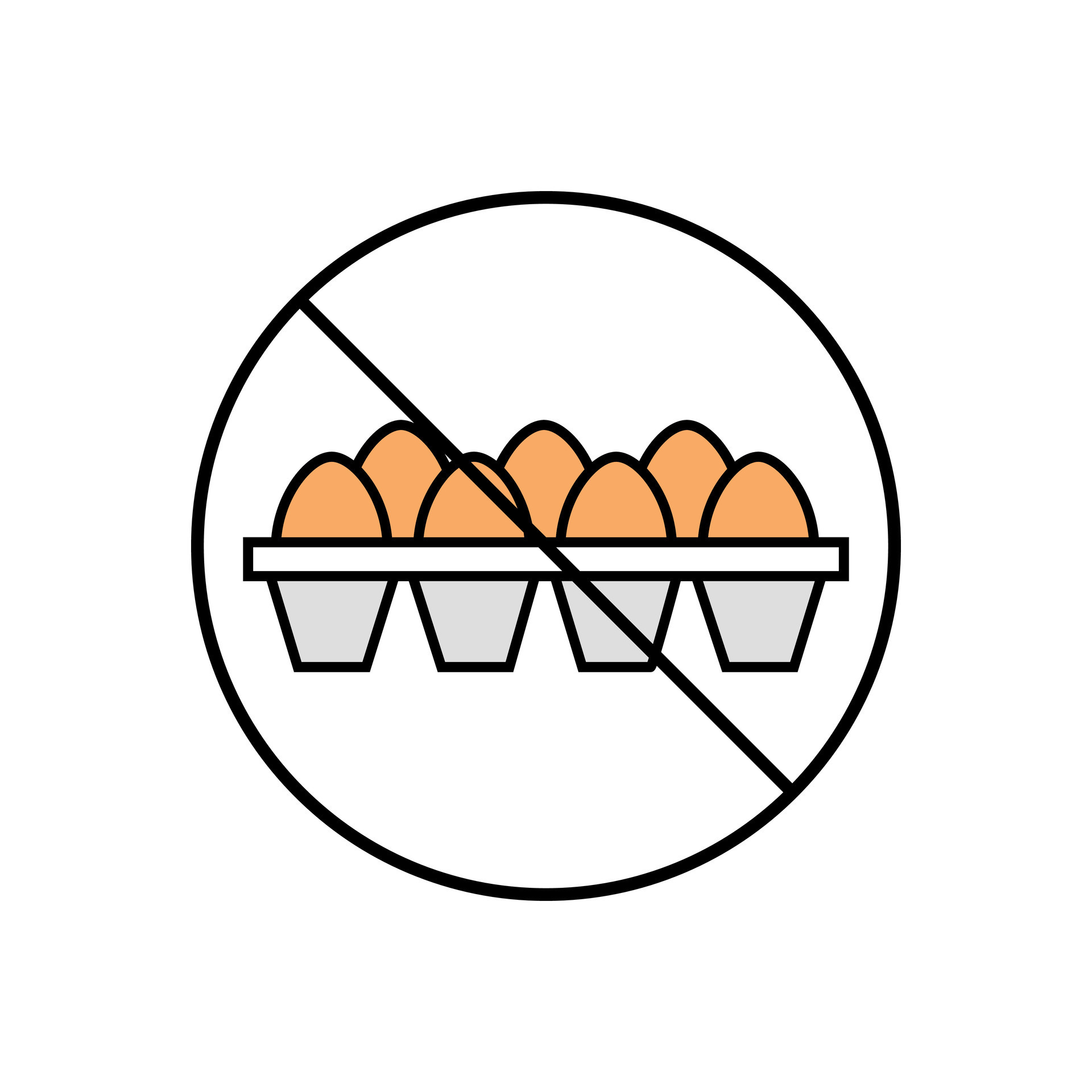 No eggs Icon Vector Illustration. No eggs Lineal Color Icon 32166085