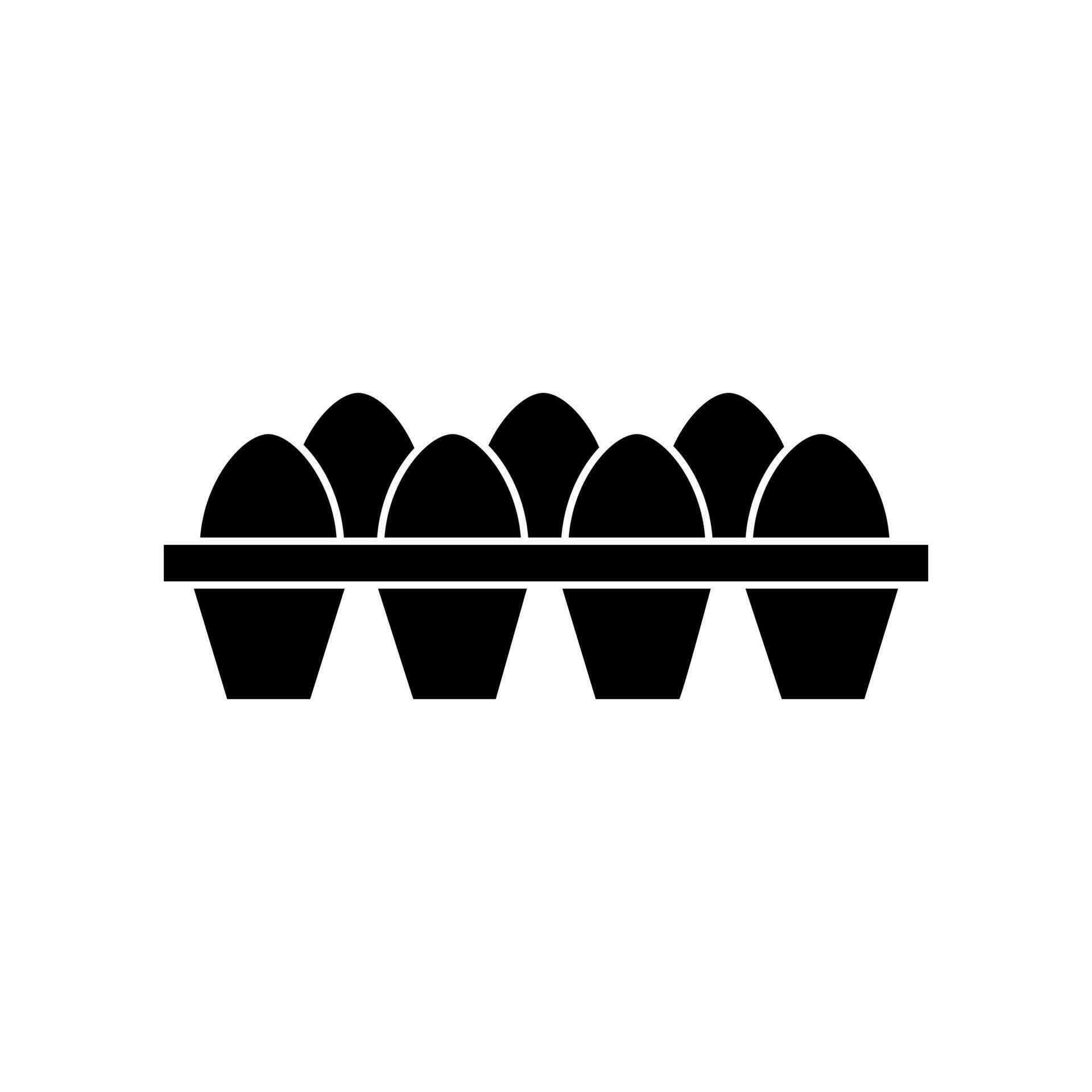 Egg tray Icon. Glyph Style Egg tray Fill Icon Vector Illustration