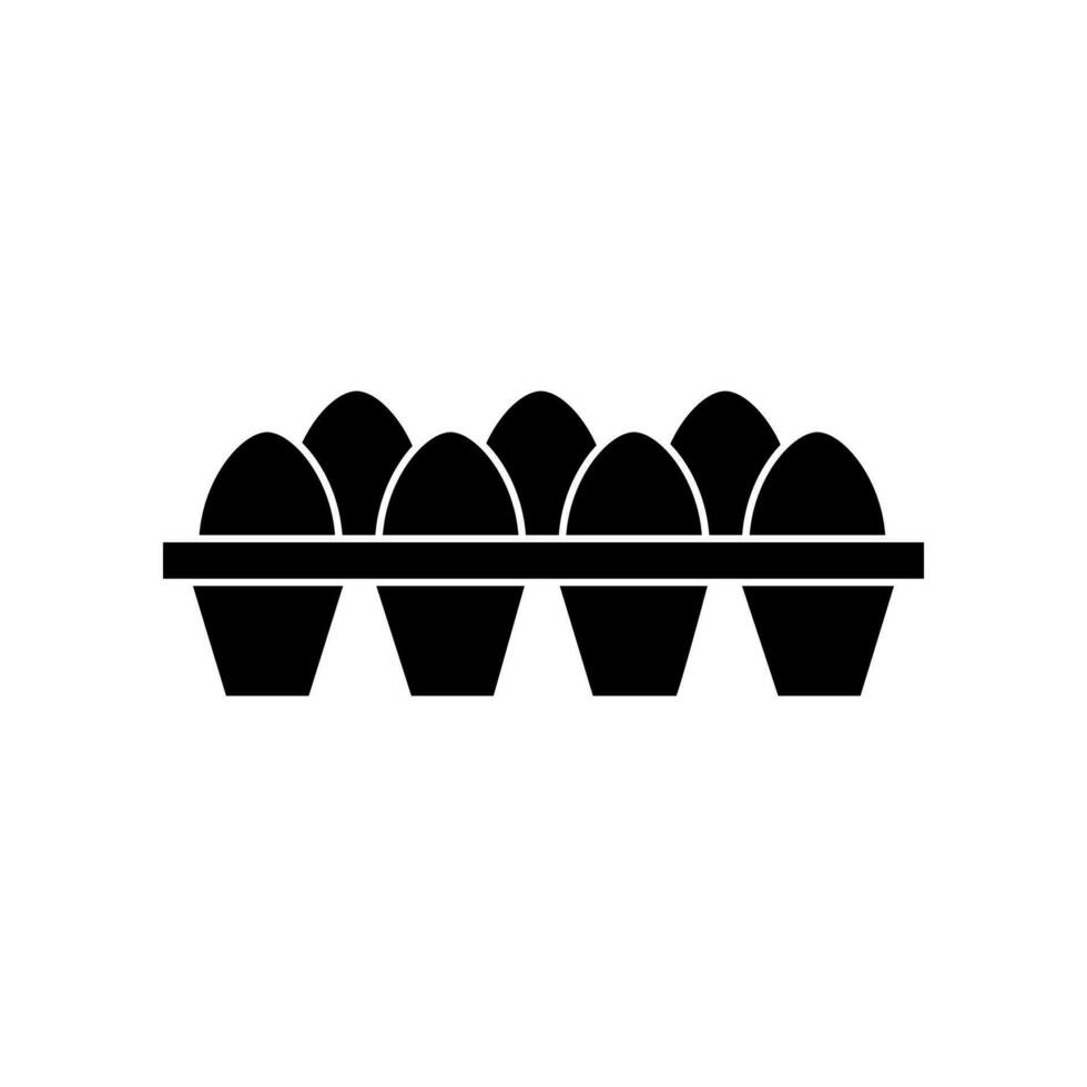 Egg tray Icon. Glyph Style Egg tray Fill Icon Vector Illustration