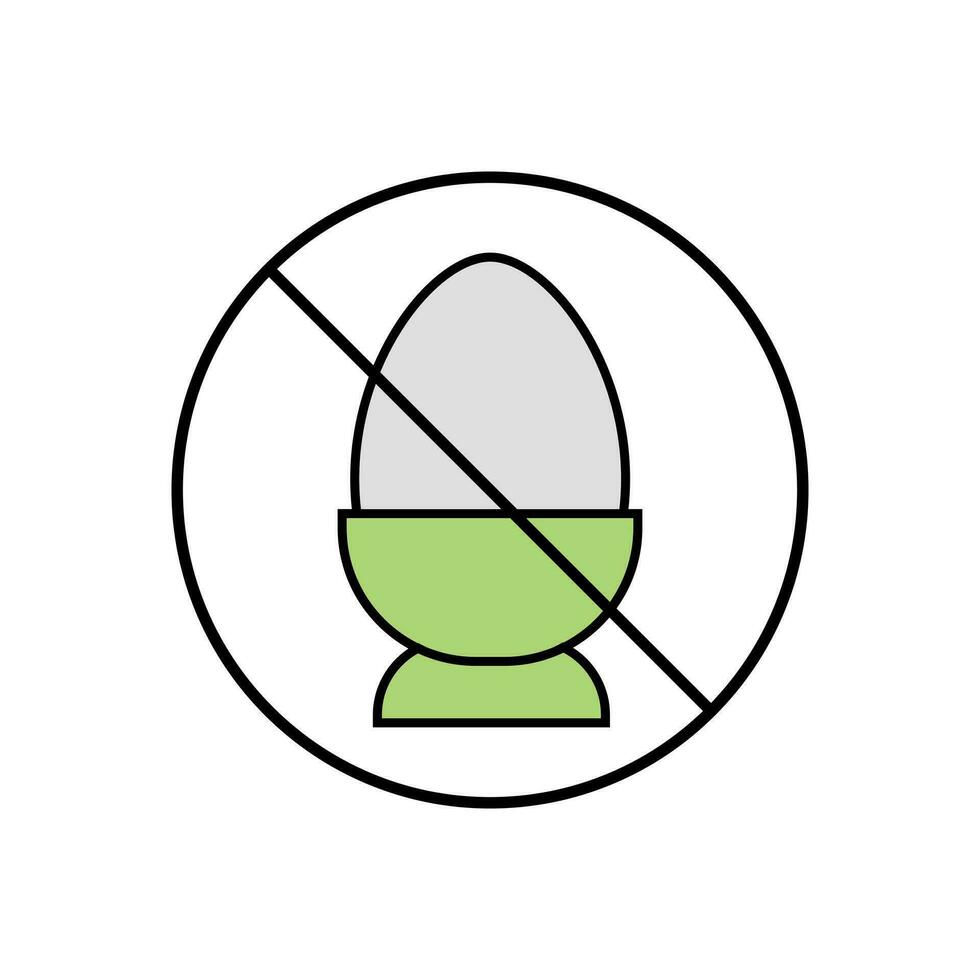 No huevos icono vector ilustración. No huevos lineal color icono