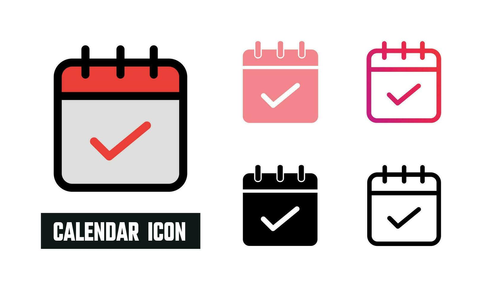 Calendar Icon Set Vector Illustration