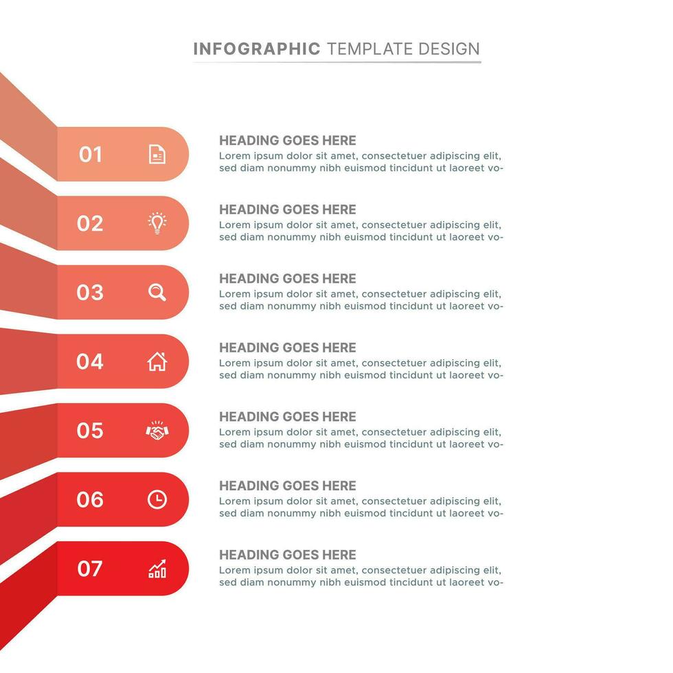 Modern Infographic Design Template with Seven Options vector