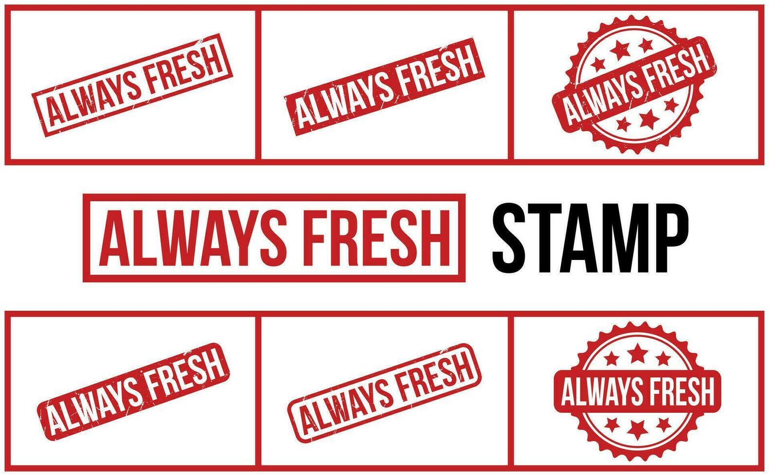 Always Fresh Rubber Stamp Set Vector