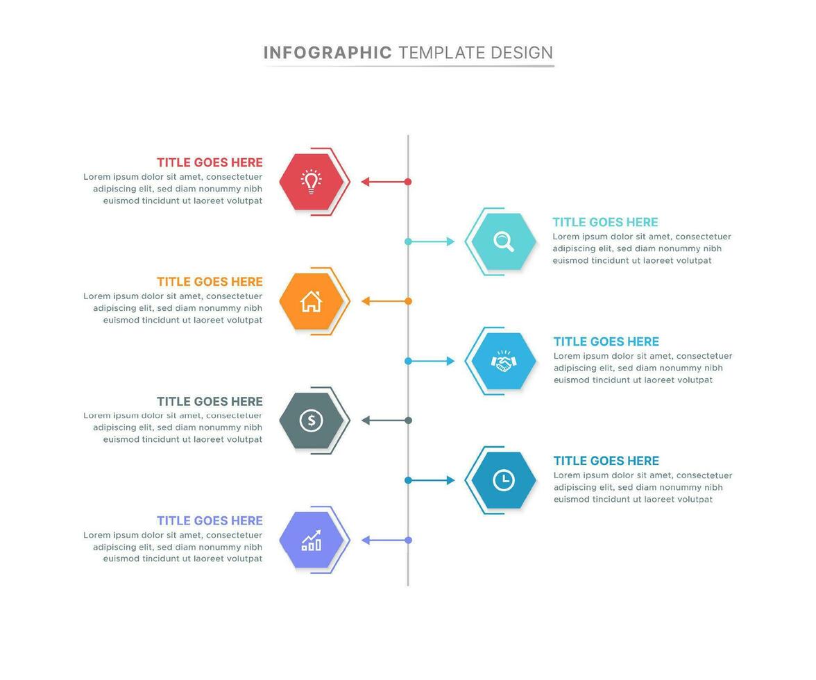 Modern Infographic Design Template with Seven Options vector