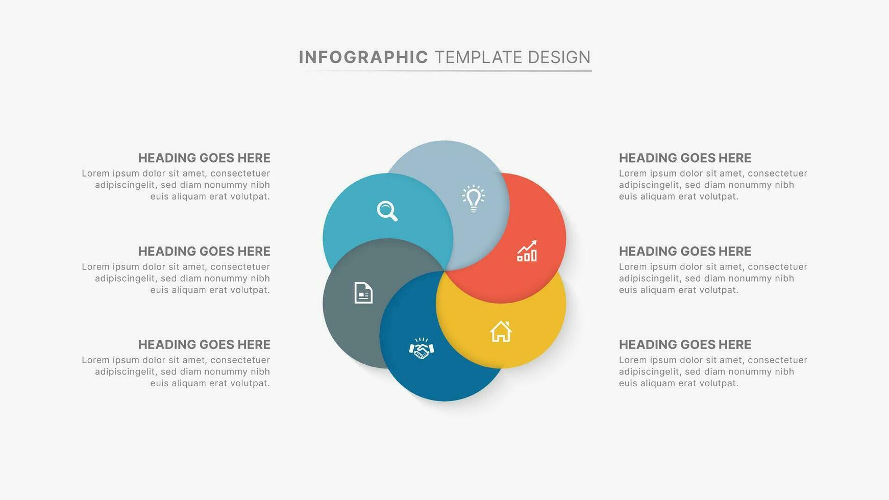 circulo redondo infografía diseño modelo con seis opciones vector