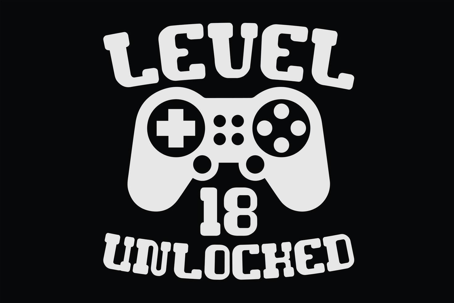 Level 18 Unlocked Funny Video Gamer 18th Birthday T-Shirt Design vector