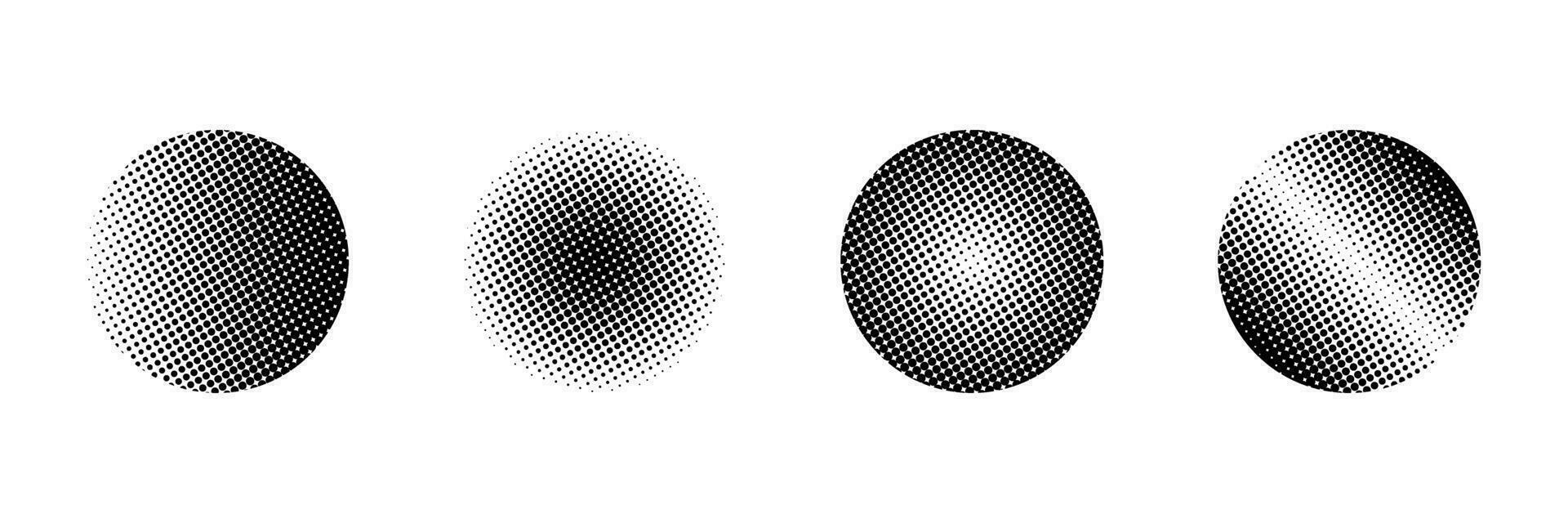 Set of Geometric halftone effect pattern element vector template