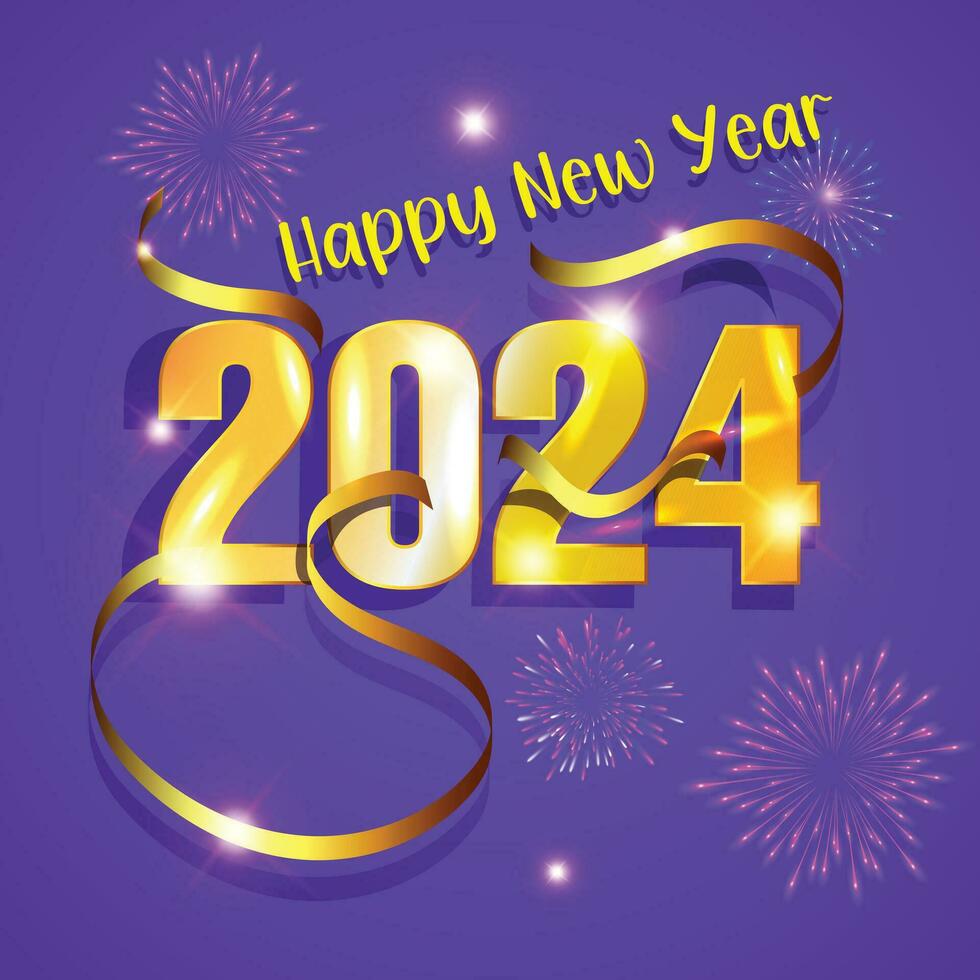 feliz año nuevo 2024 vector