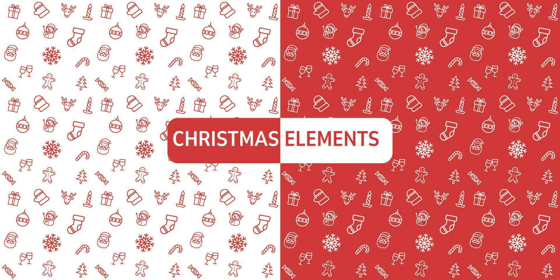 Christmas Celebration Elements vector Pattern