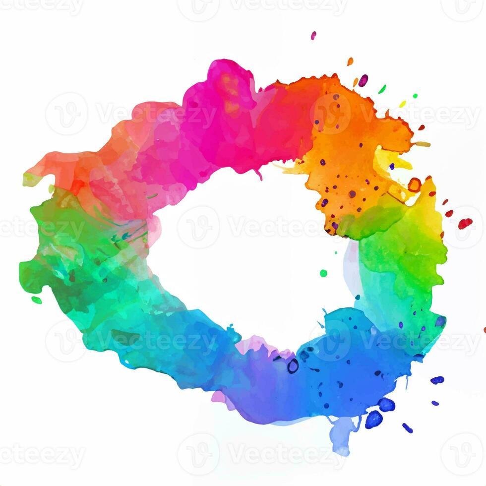 Isolated watercolor splatter stain colorful photo