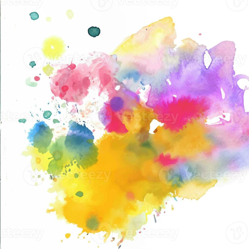 Isolated watercolor splatter stain colorful photo