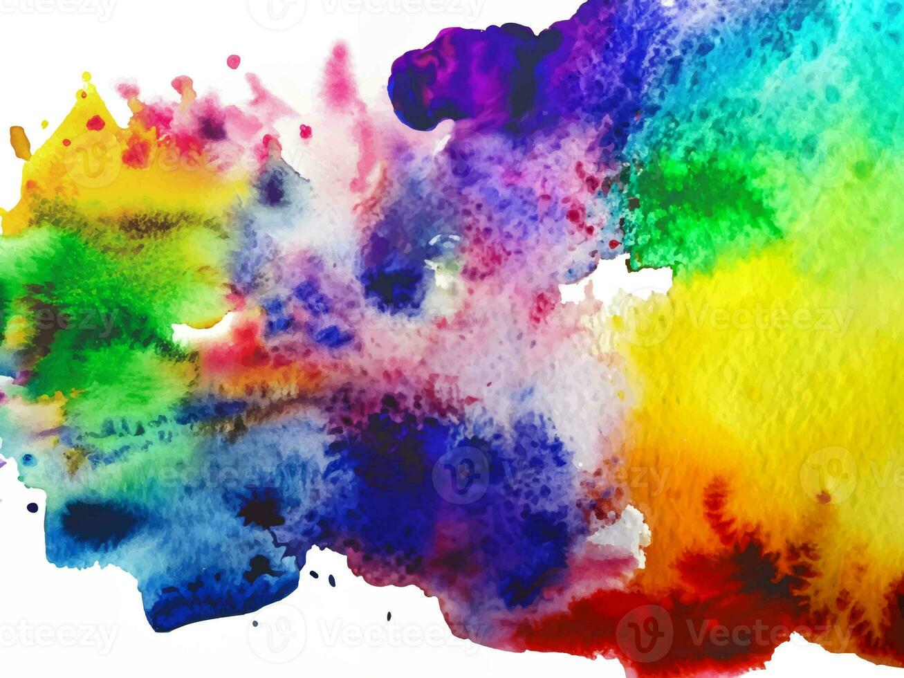 Isolated watercolor splatter stain colorful photo