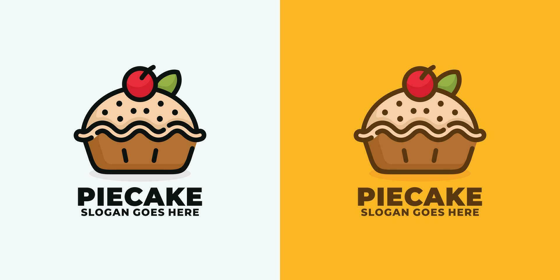 Pie cake logo design vector illustration