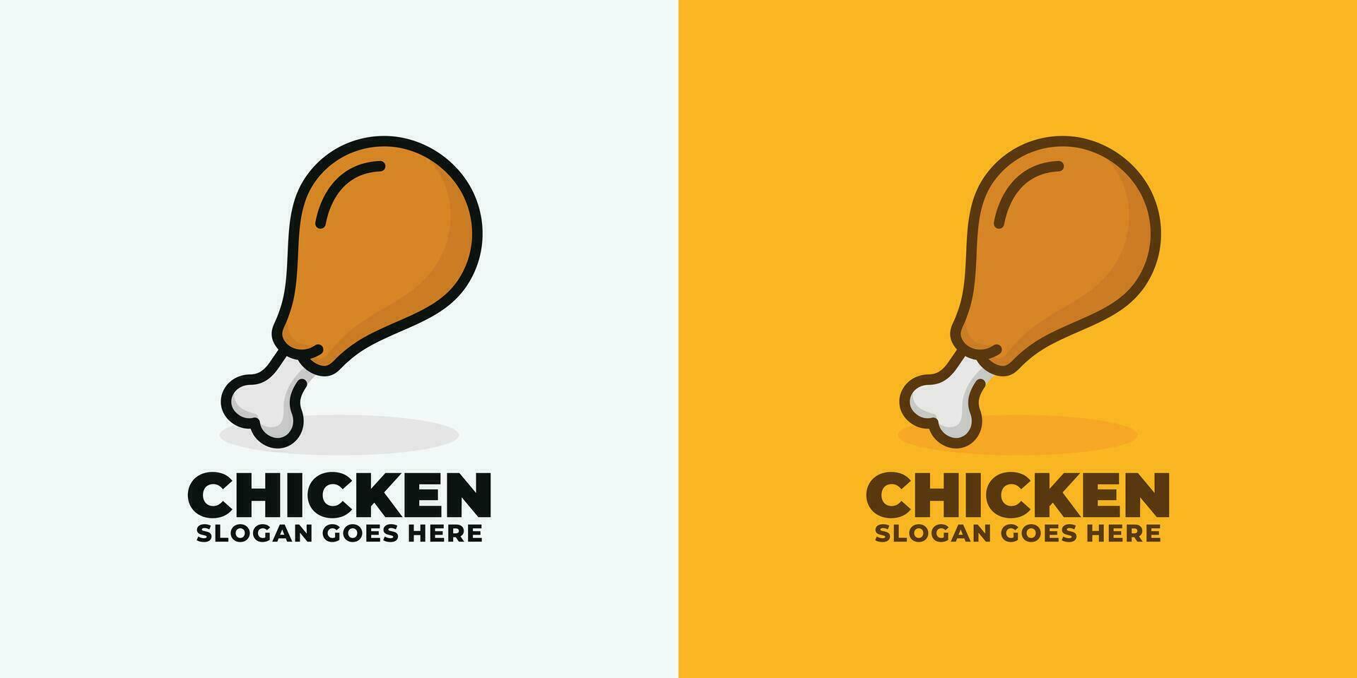 Chicken leg logo design vector