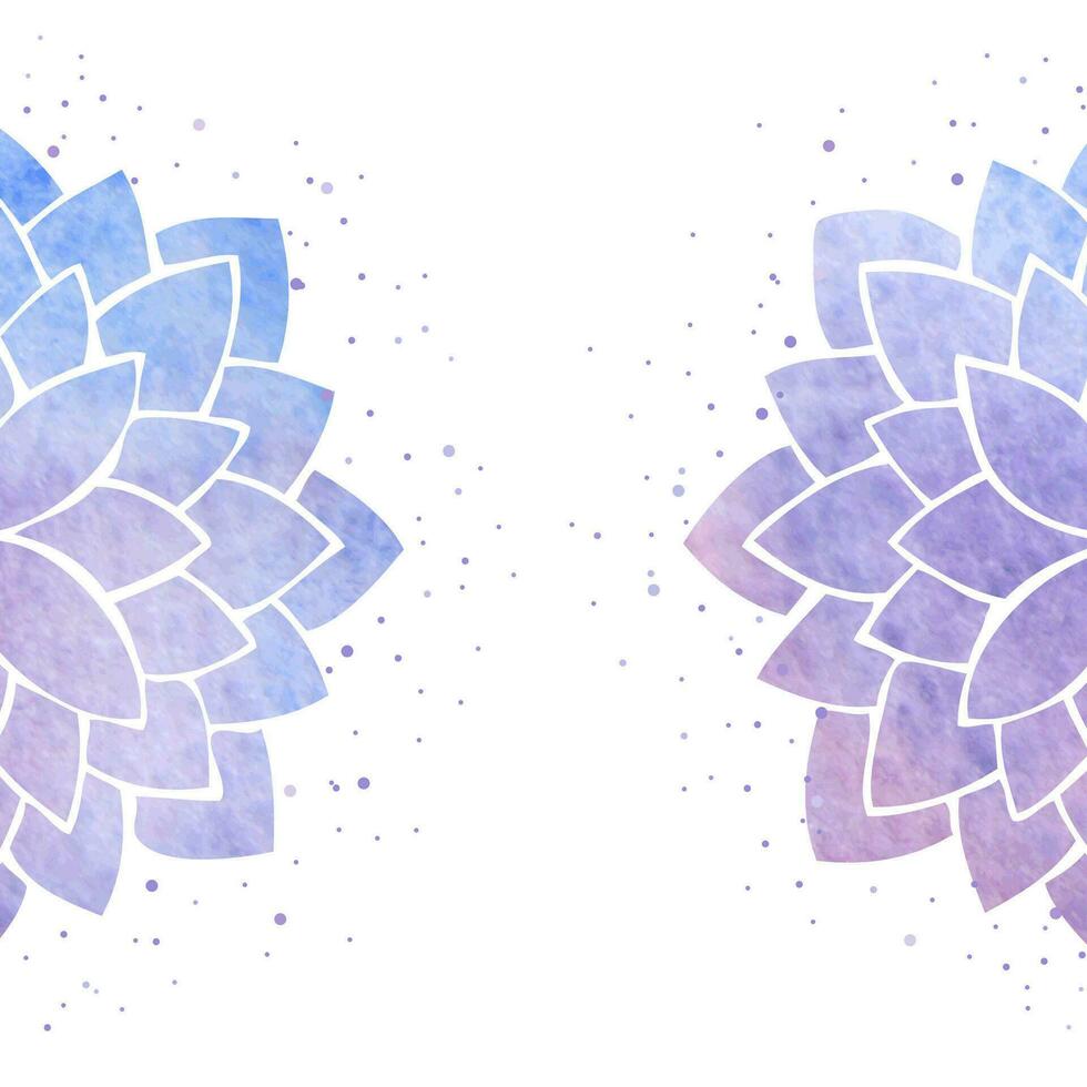 Silhouettes of purple and blue stylized flowers vector