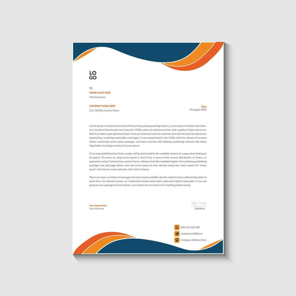 Letterhead design template vector