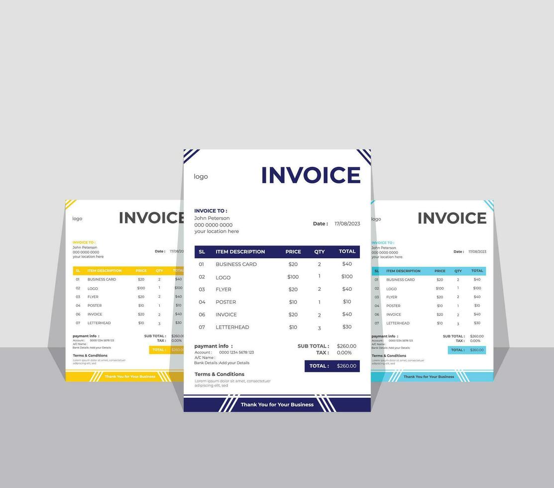 vector modern simple designer invoice