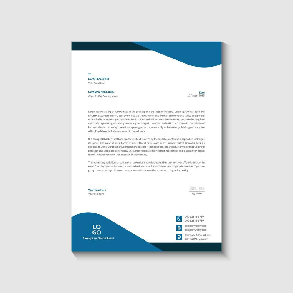 Letterhead design template vector