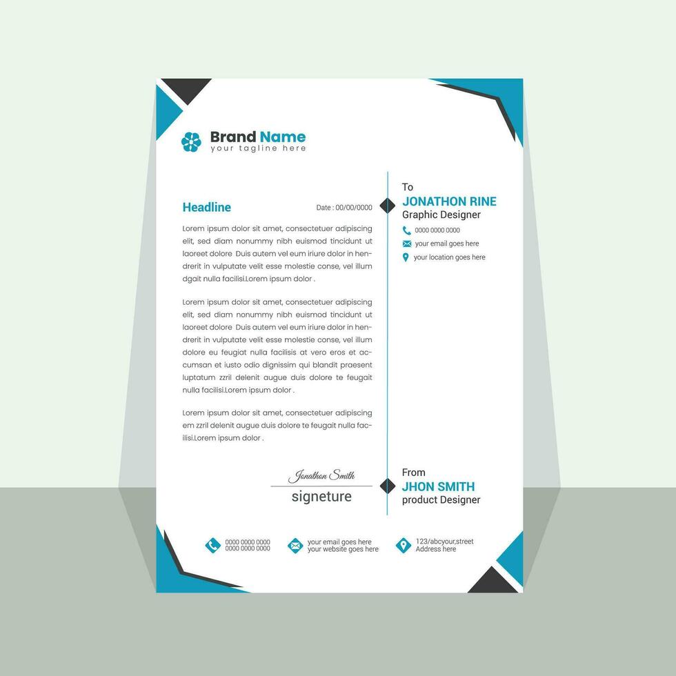 corporate letterhead design template. vector