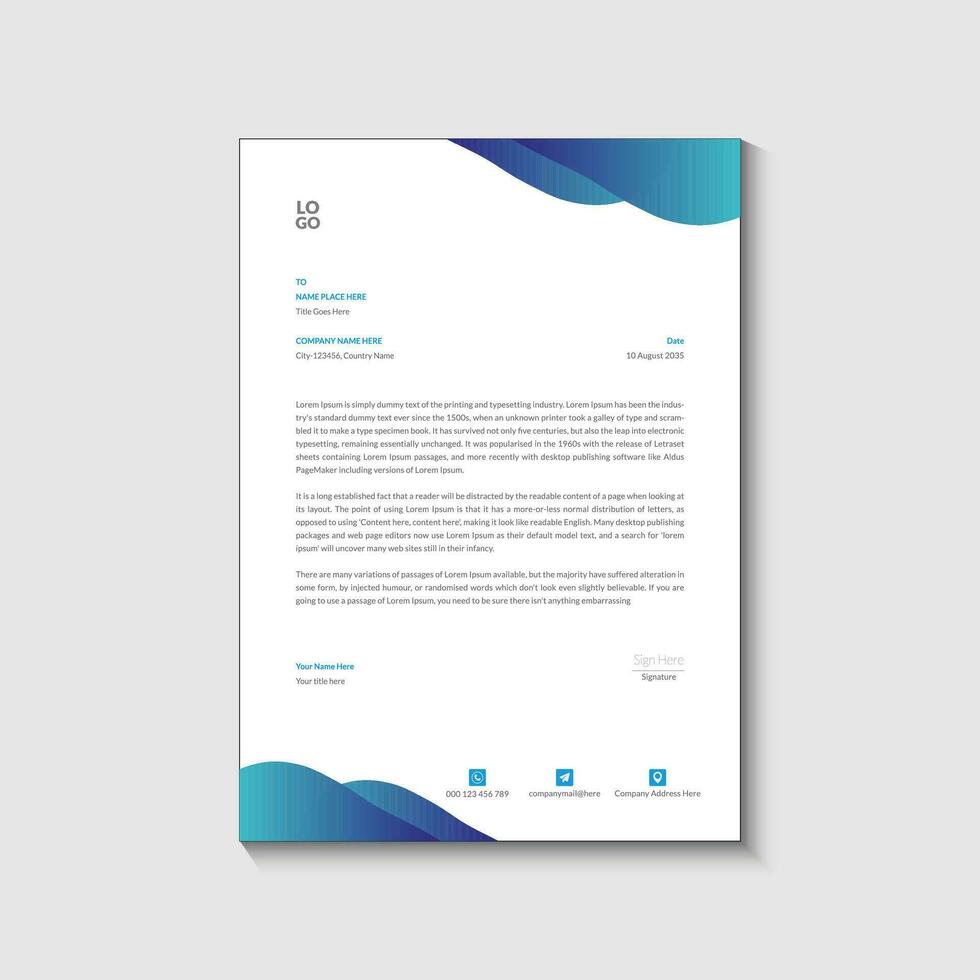 Letterhead design template vector