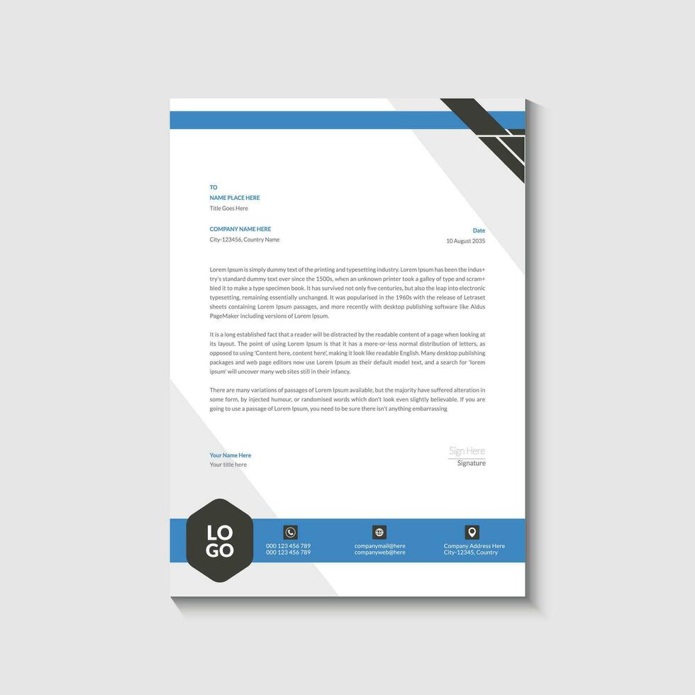 Letterhead design template vector