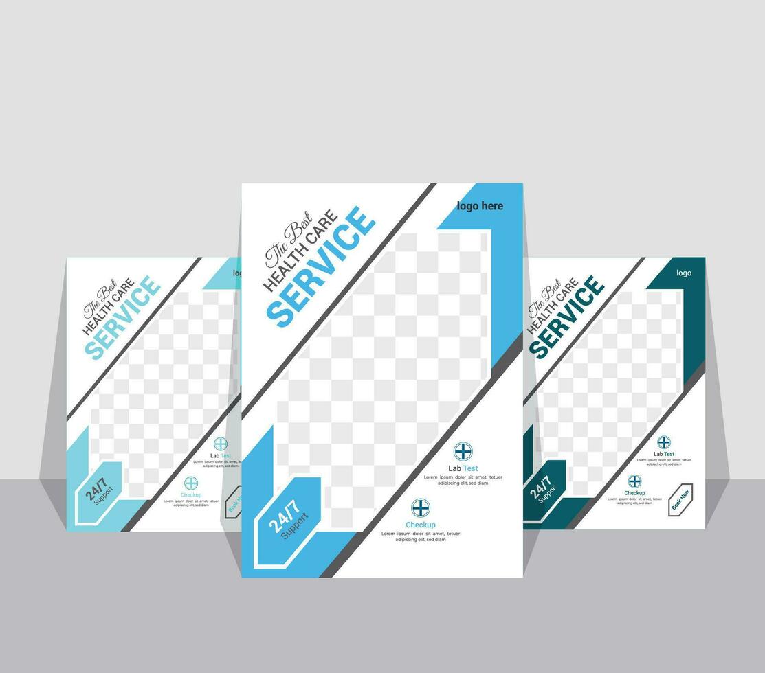 medical flyer design template vector