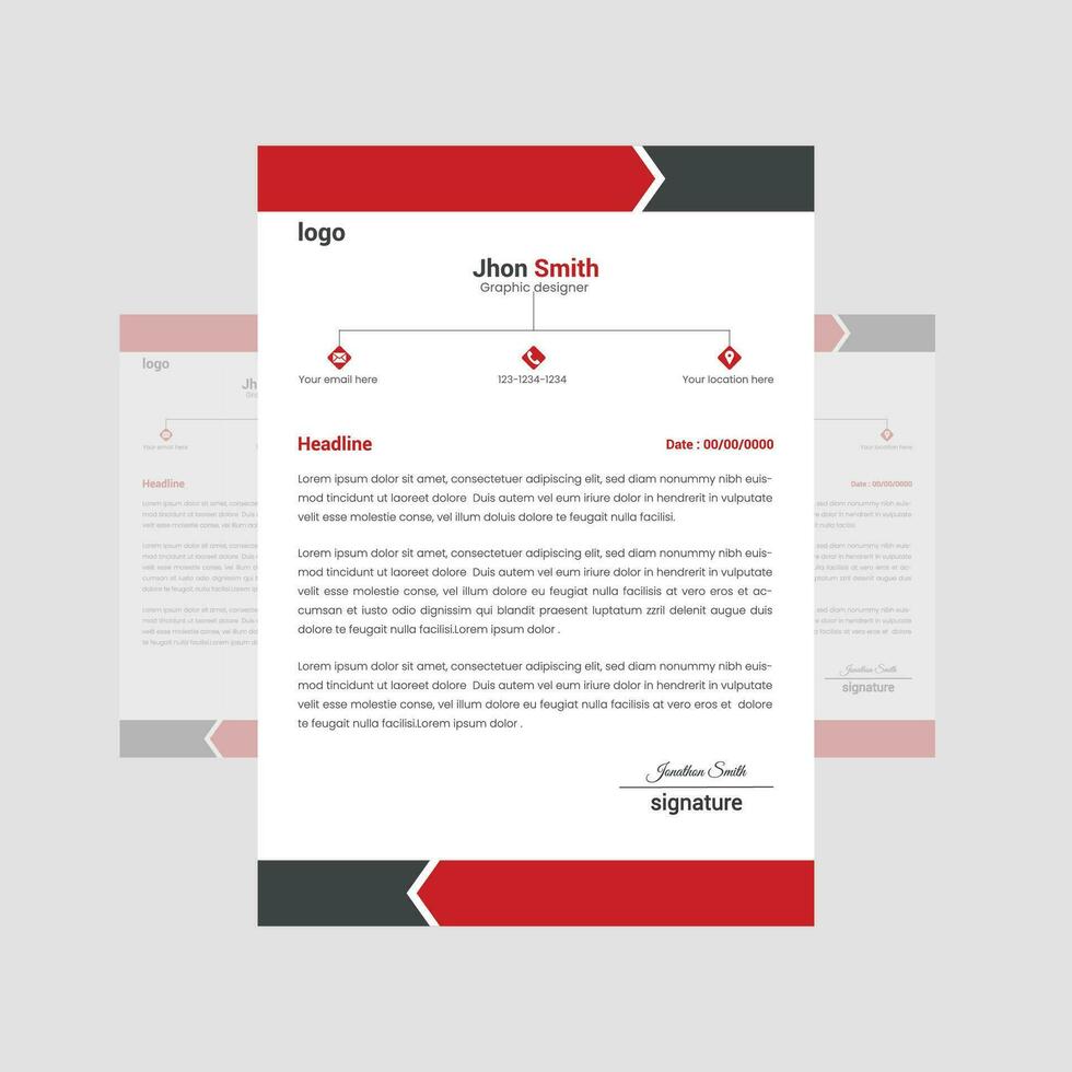 letterhead design template. vector