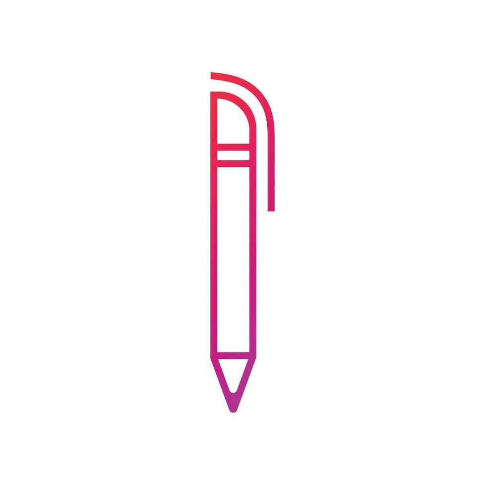 bolígrafo, lápiz degradado icono vector ilustración