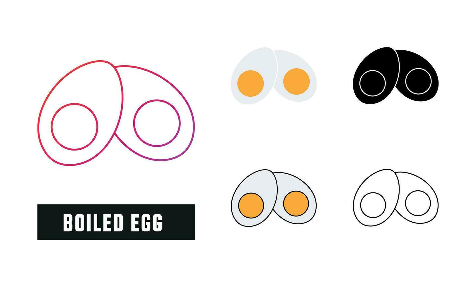 Boiled egg Icon Set Vector Illustration