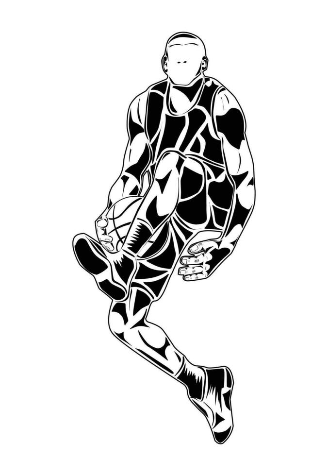 picture of a basketball player, suitable for posters, symbols, t-shirt designs and others vector