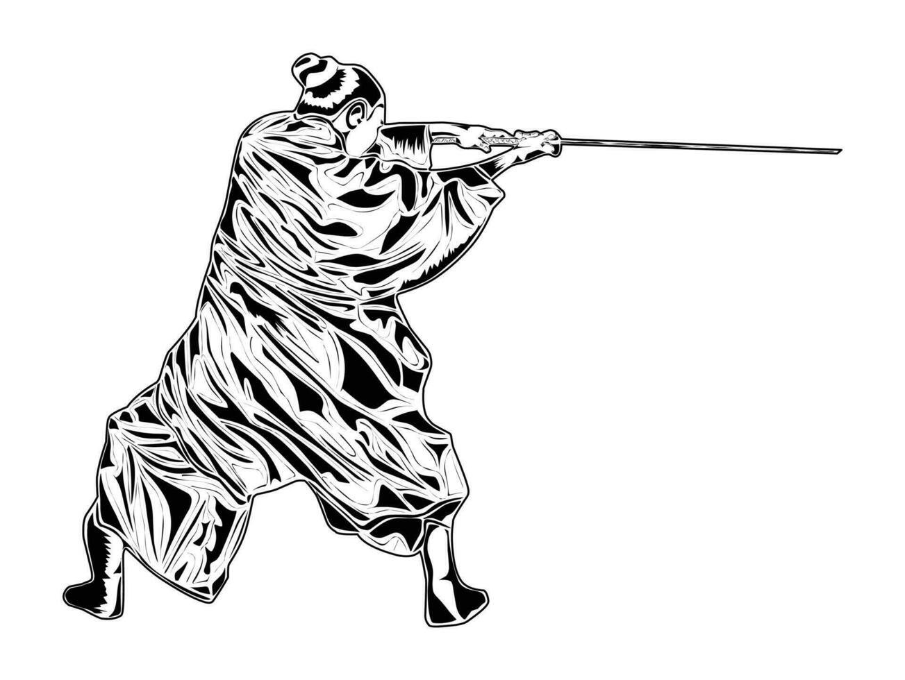 Samurai silhouette image, suitable for posters, symbols, t-shirt designs and others vector