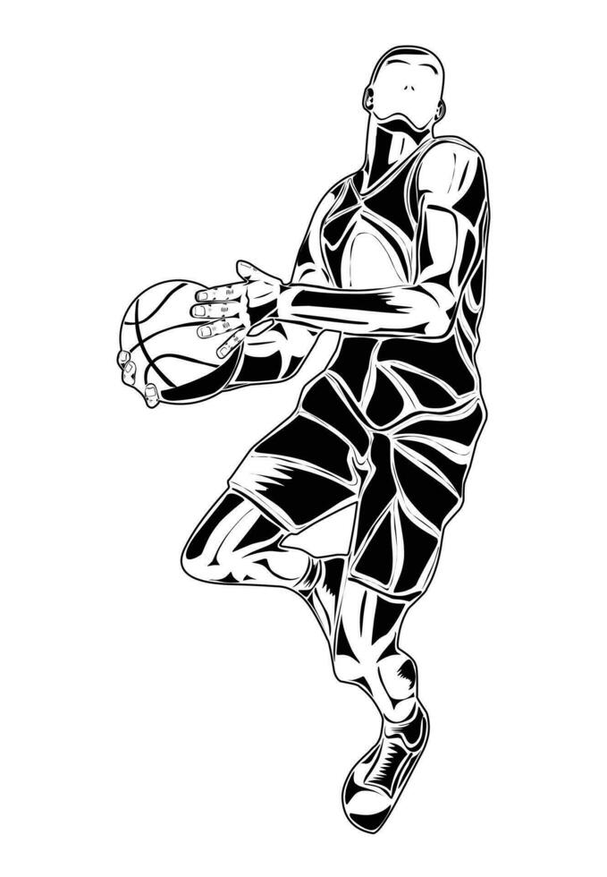 imagen de un baloncesto jugador, adecuado para carteles, símbolos, camiseta diseños y otros vector