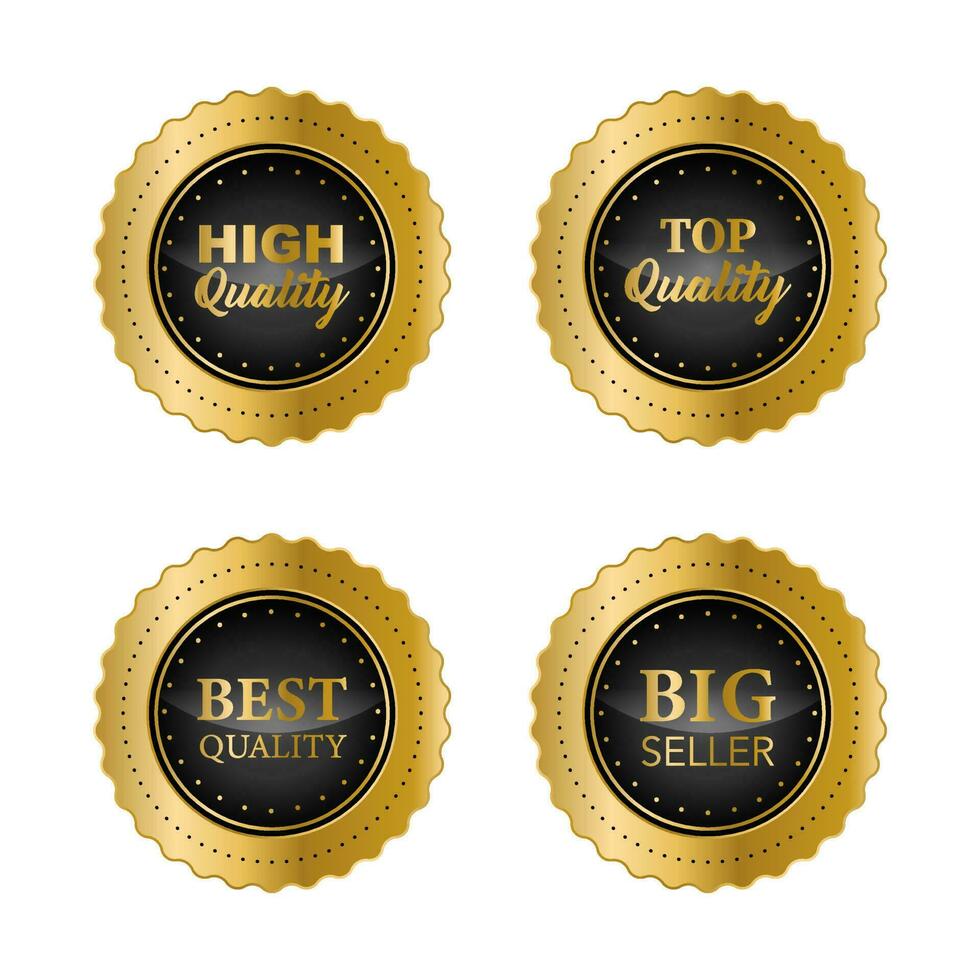 Luxury gold badges and labels premium quality product. vector