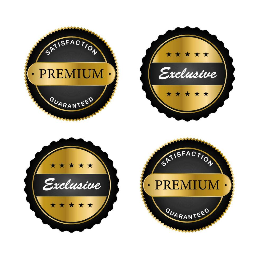 A golden collection of various badges and labels vector