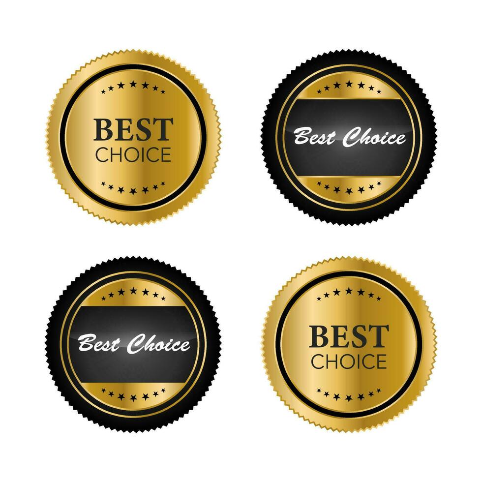 A golden collection of various badges and labels vector