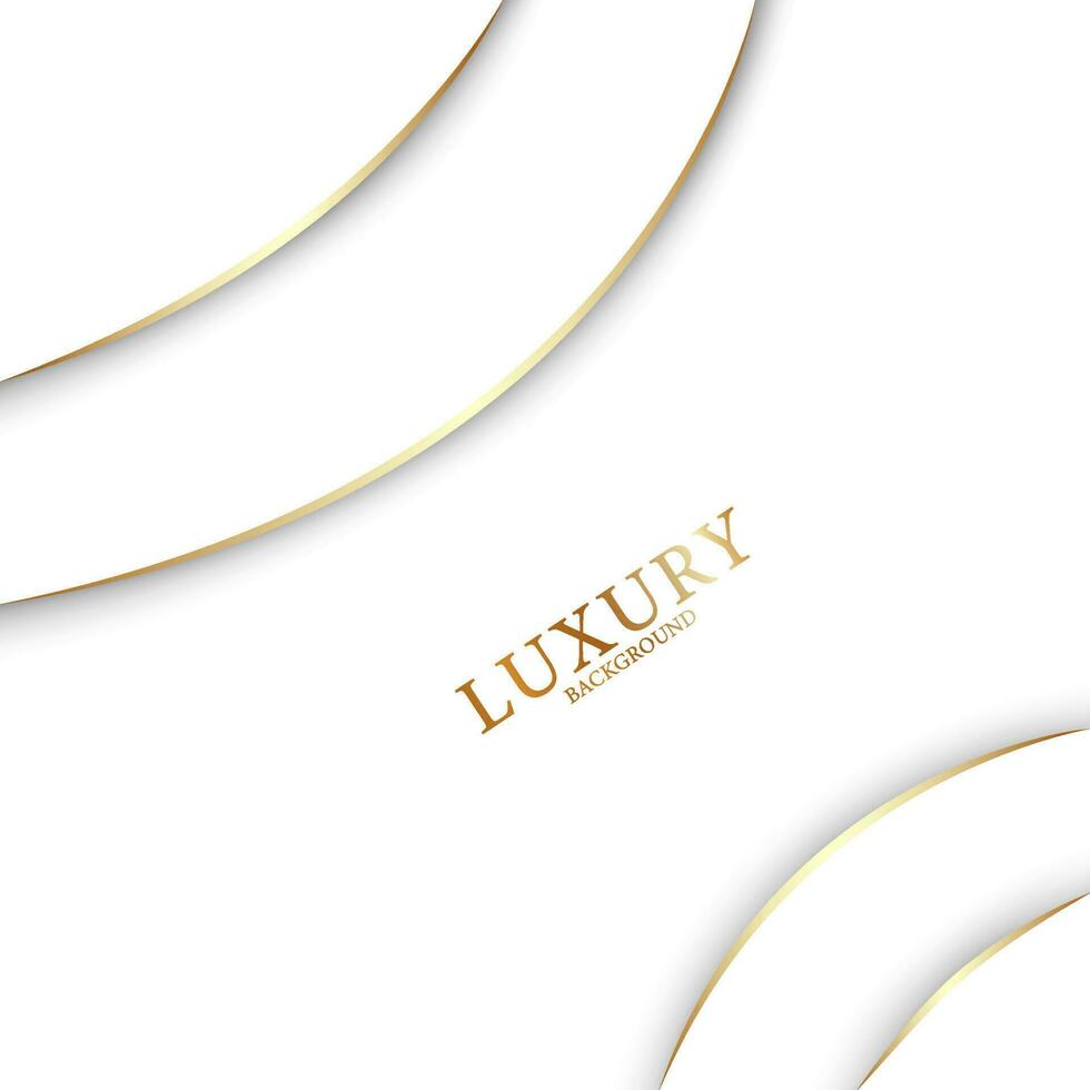 Abstract modern geometric white background. Paper cut style with golden lines. Luxury concept. vector
