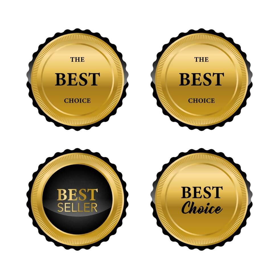 Luxury gold badges and labels premium quality product. vector